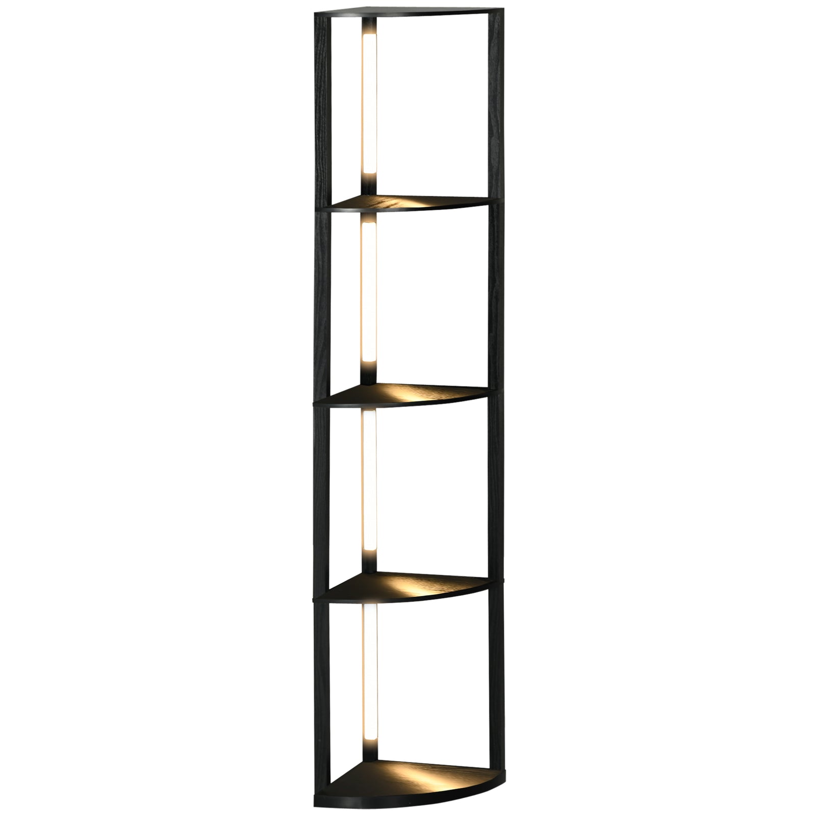 Corner Floor Lamp With Dimmable Warm White Led Light | One Size | Black