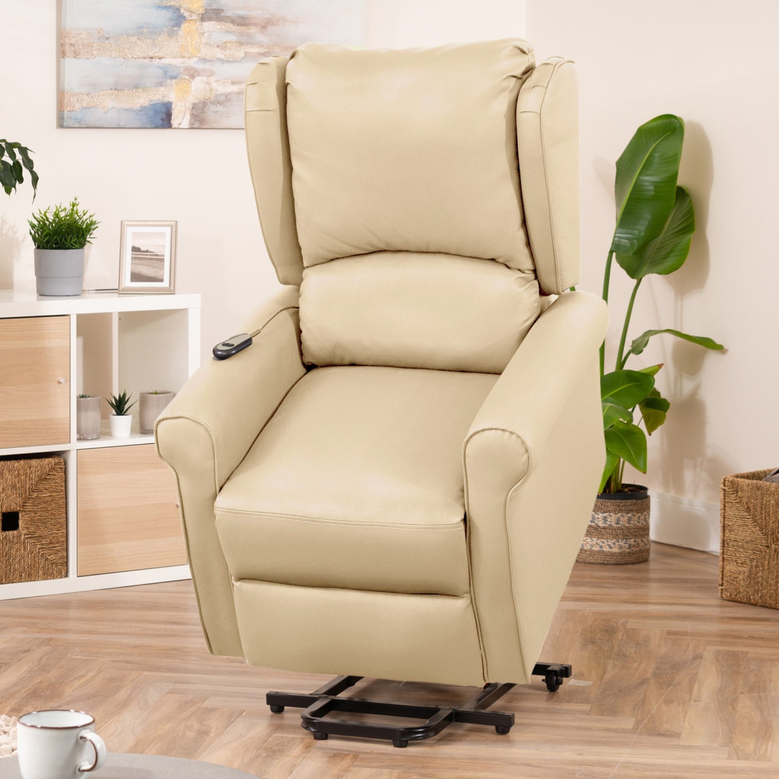 Corcoran Electric Riser Recliner With Massage And Heat | Cream