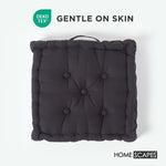 Cotton Plain Floor Cushion | 40cm x 40cm | Black