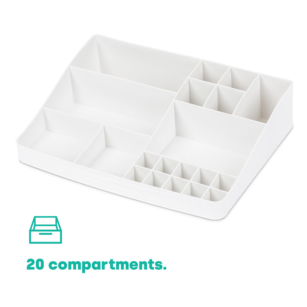 Livivo Large 3 Drawer Desk & Detachable Tray Set - Grey
