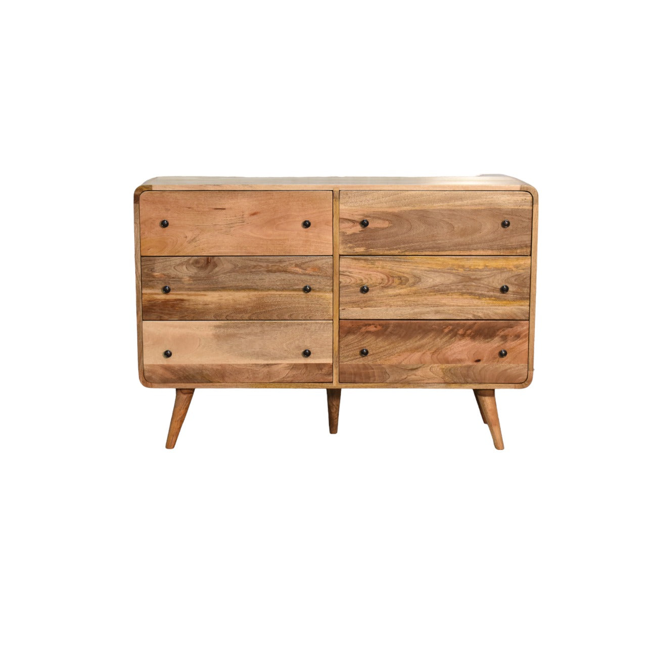 Solid Mango Wood Large Curved Oak-ish Chest