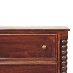 Spindle Winewood Chest,3 Drawers, Brown | 2 | Brown
