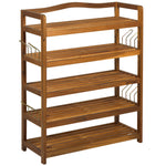 5-tier Shoe Rack Acacia Wood Shoe Storage Shelf For Entryway
