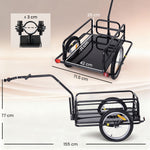 Folding Bicycle Cargo Cart With Hitch Black