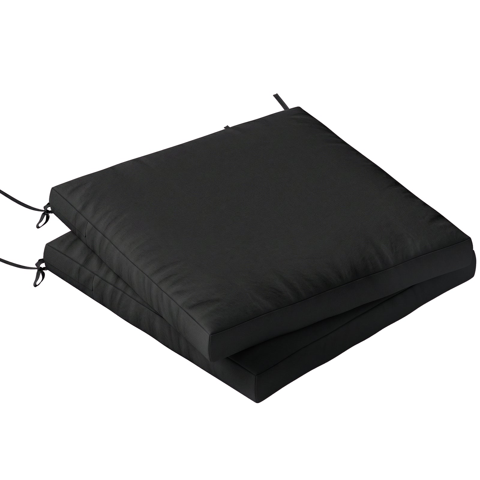 2pcs Garden Chair Cushions, Waterproof Seat Pads | Black