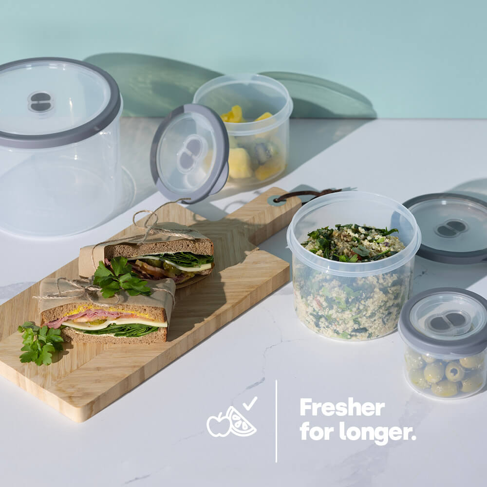 Airtight Mixed Round Containers - Set Of 5