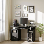 Office Desk With Keyboard Tray, Drawer | Black