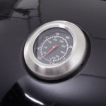 Round Charcoal BBQ Grill with Lid, Carbon Steel Outdoor Barbecue