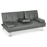 Manhattan Faux Leather Sofa Bed 2 Seater | Grey