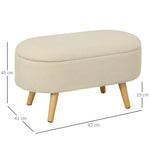 Ottoman Storage Bench For Hallway, Living Room | One Size | White
