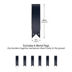 Metal Garden Border Edging 1m Saw Tooth Spikes | Set-of-5 | Anthracite Grey