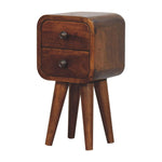 Solid Wood Extra Mini Curved Chestnut Bedside