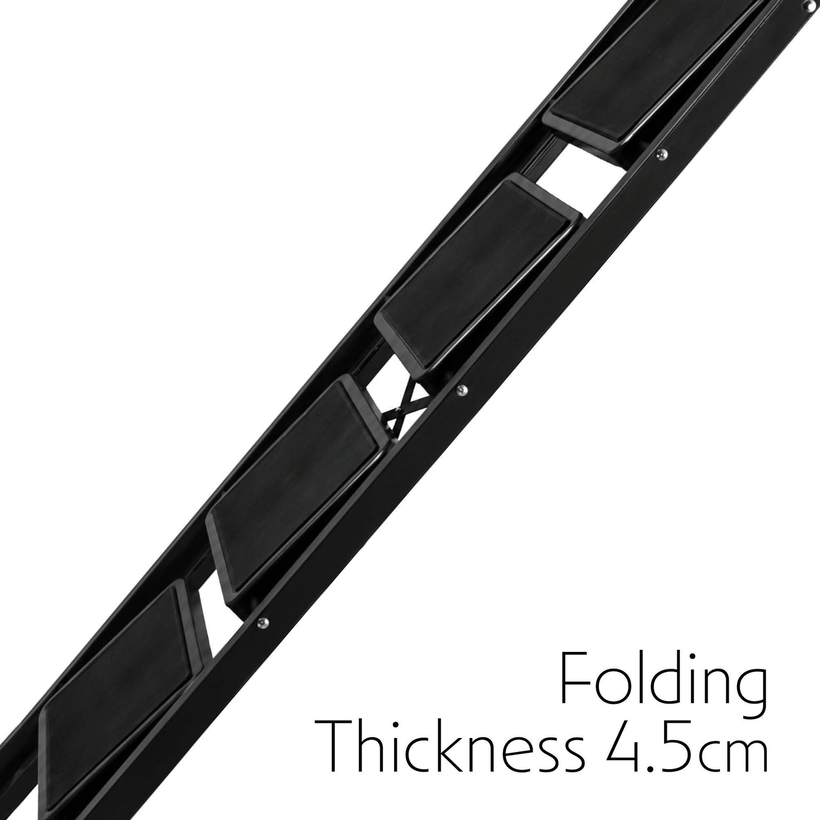4 Step Ladder Heavy-duty Steel Folding Step Stool 150kg Capacity | Black