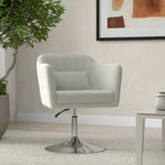 Stylish Retro Linen Swivel Tub Chair Steel Frame Cushion | One Size | Cream