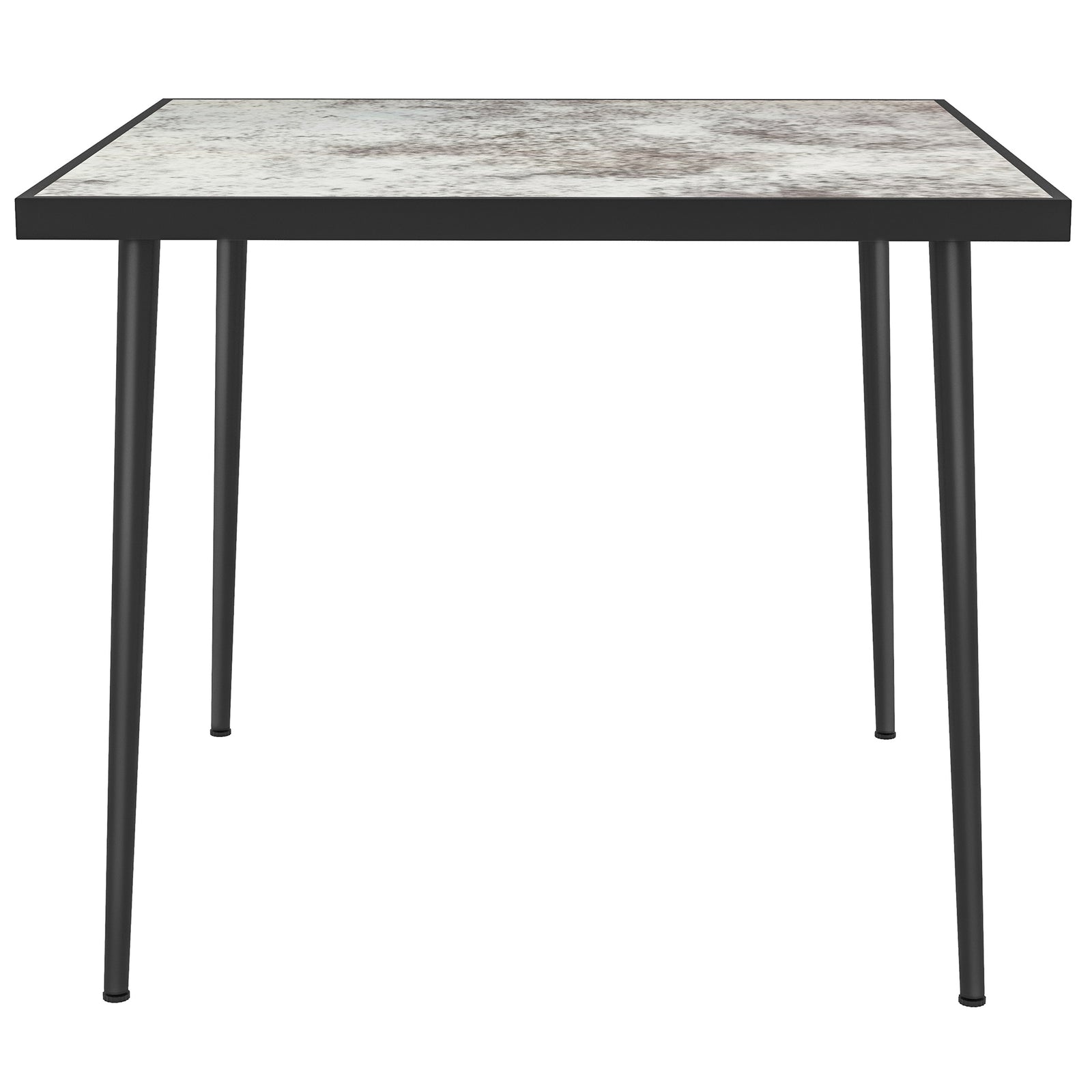 Square Outdoor Dining Table, Marble Effect Top