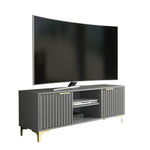 Tide Crest Tv Unit 120cm - Fluted Design | Dark Grey