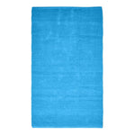 Plain Chenille 100% Cotton  Rug With Natural Trim | 170cm | Blue