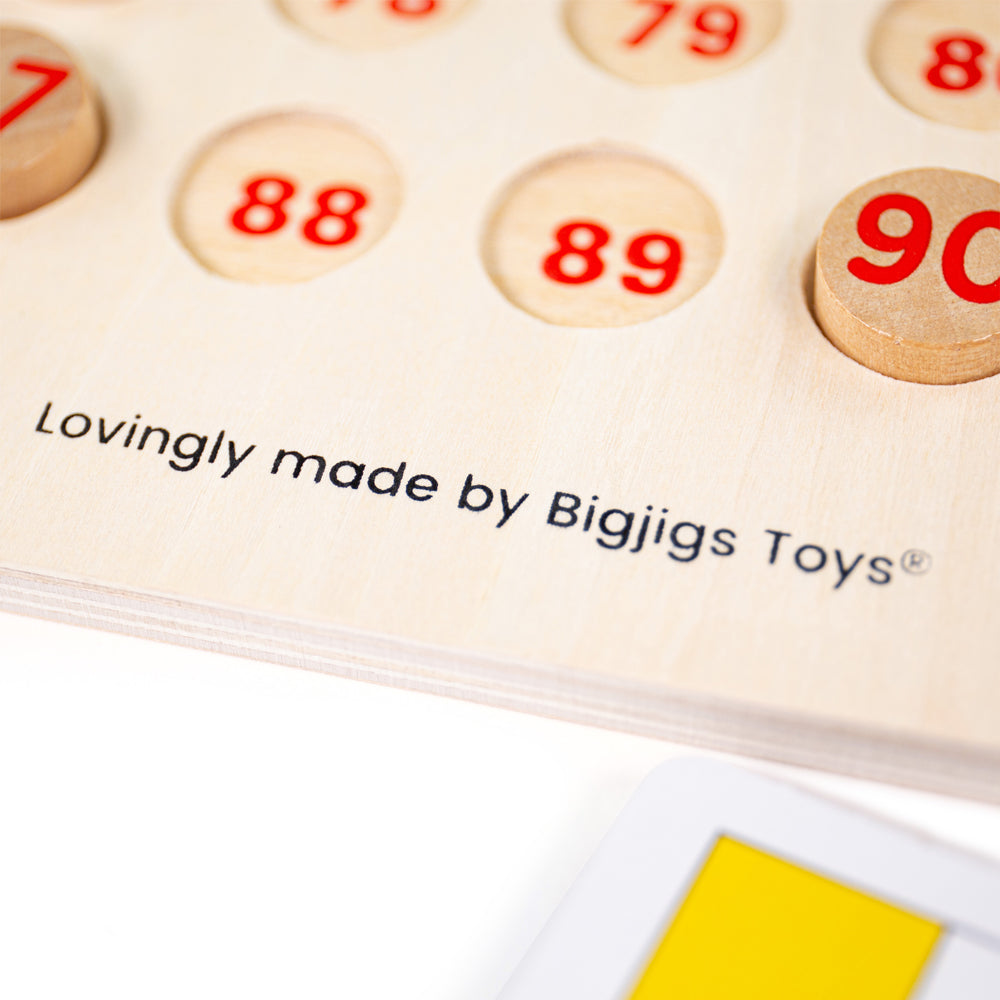 Traditional Wooden Bingo Game, 105 Play Pieces, 4 Players