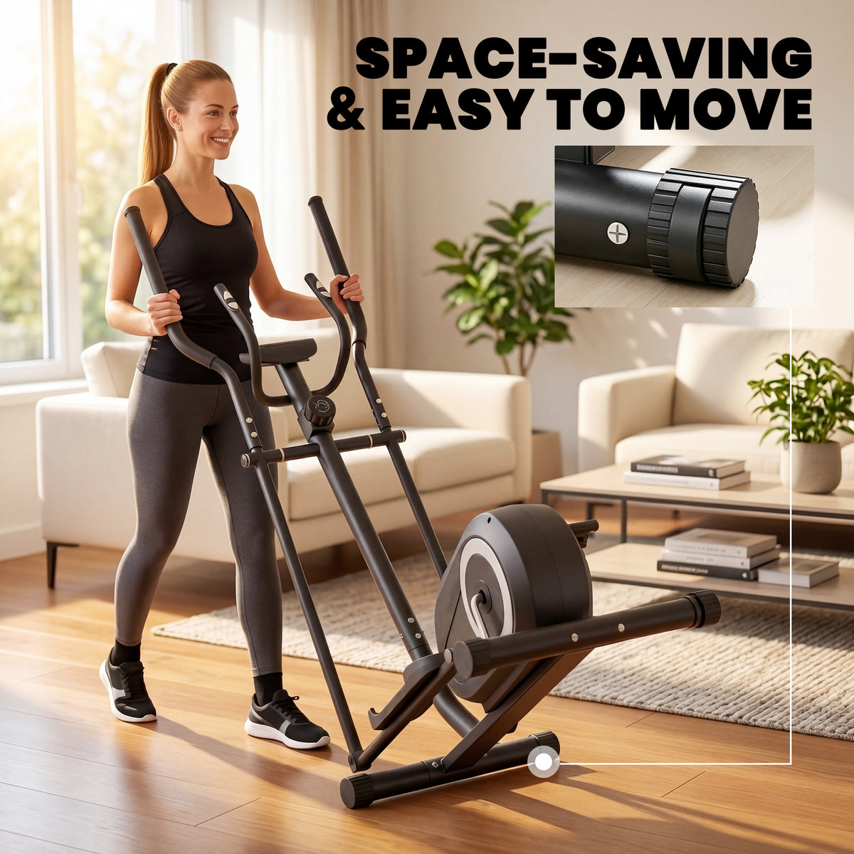 SPORTNOW Quiet Magnetic Elliptical Cross Trainer With Bluetooth