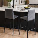 2pcs Upholstered Bar Stools | Grey