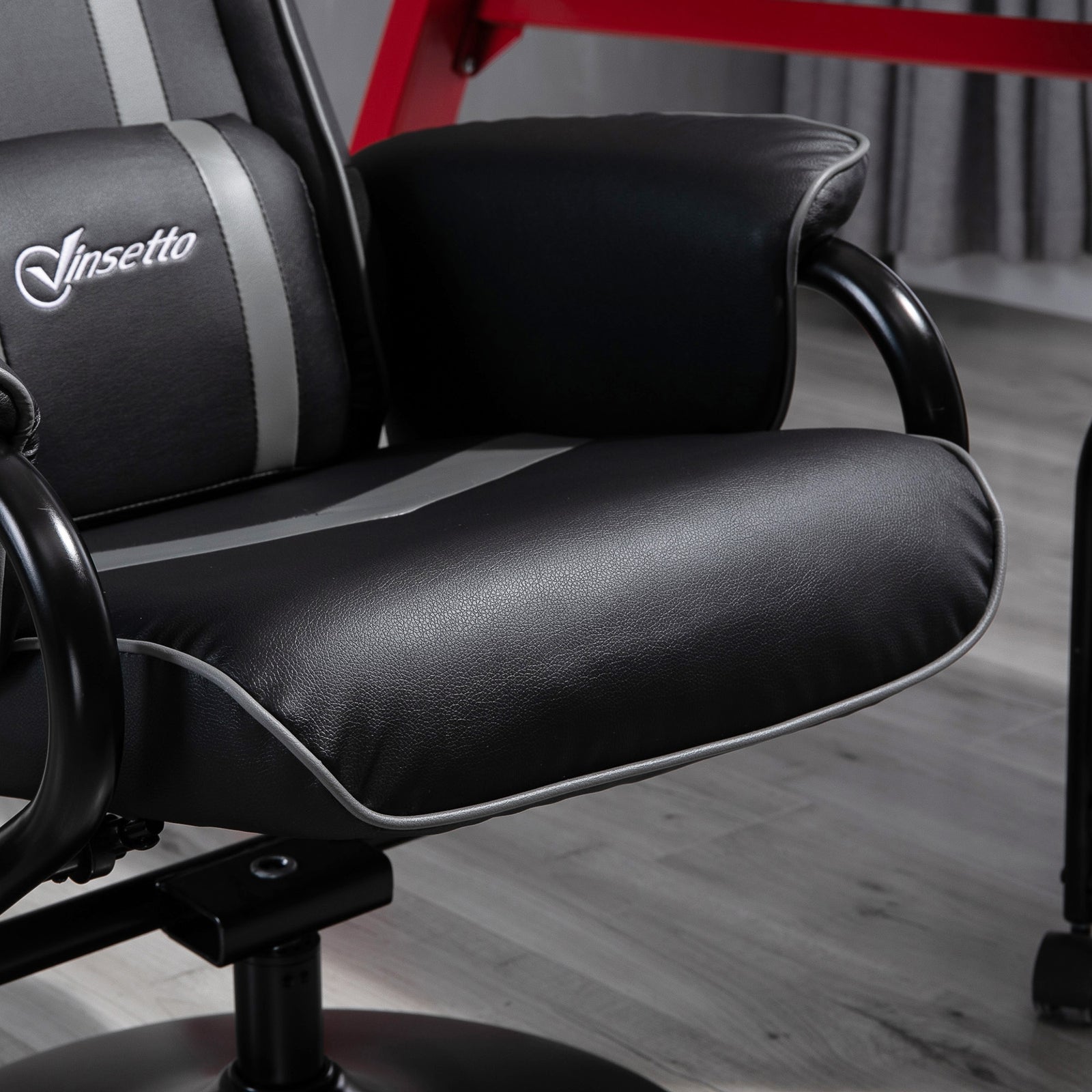 Video Game Chair And Footrest Set With Lumbar Support