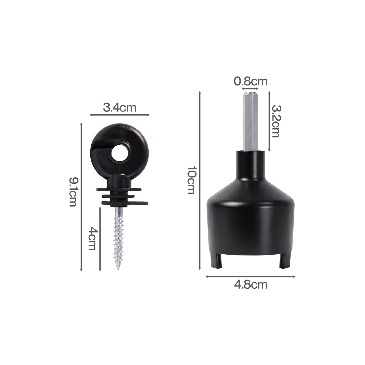 Electric Fence Insulators Grooved Pp+pe Black 120pc | Black