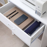 Mobile Printer Stand W/ Storage Shelf Universal Wheels | One Size | White