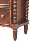 Spindle Winewood Chest,3 Drawers, Brown | 2 | Brown