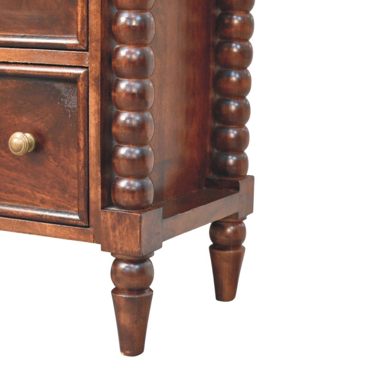 Spindle Winewood Chest,3 Drawers, Brown | 2 | Brown