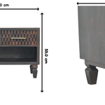 Cadiz Carved Shoe Storage Bench, 2 Drawers, 1 Open Slot, Dark Brown