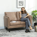 Small Sofa, Loveseat Sofa For Bedroom, Home Office | Brown