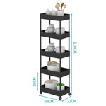 4/5 Tier Rolling Cart Storage Shelf For Kitchen Bathroom Black | Large | Black