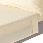 Egyptian Cotton Satin Stripe Flat Sheet 330 Tc | Double | Pastel Yellow