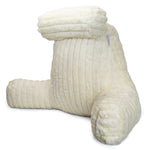 Luxurious Xl Reading Pillow Detachable Headrest, Soft Ribbed Faux Fur, Memory Foam Cuddle Cuddle Cushion Backrest | XL | Cream