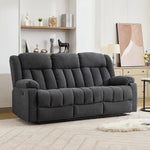 Lovell 3 Seat Manual Recliner Sofa With Central Console | Dark Grey