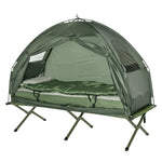 1-person Foldable Camping Tent With Sleeping Bag | Green