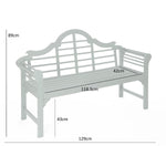 Lutyens Style Pu Painted Wooden Garden Bench | Pearl White