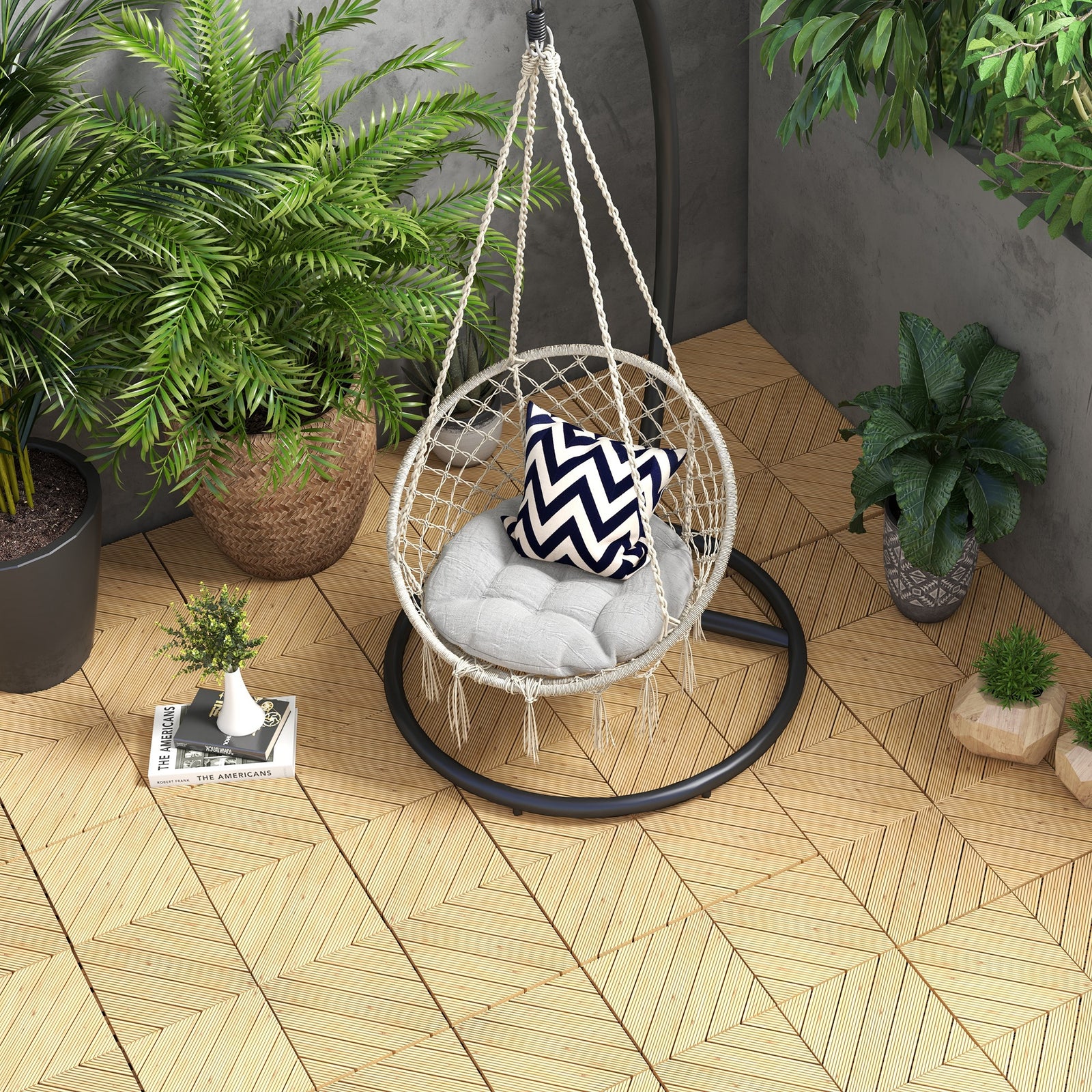 9 Pcs Yellow Anti-slip Deck Tiles 30x30 Cm, 0.81㎡ Pack