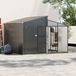 2-in-1 Metal Shed With Greenhouse, Transparent Pc Panels – 10 X 9ft, Zinc Steel & Polycarbonate Construction