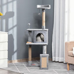 Cat Tree Tower Climbing  Activity Center With Jute Scratching Post, Grey