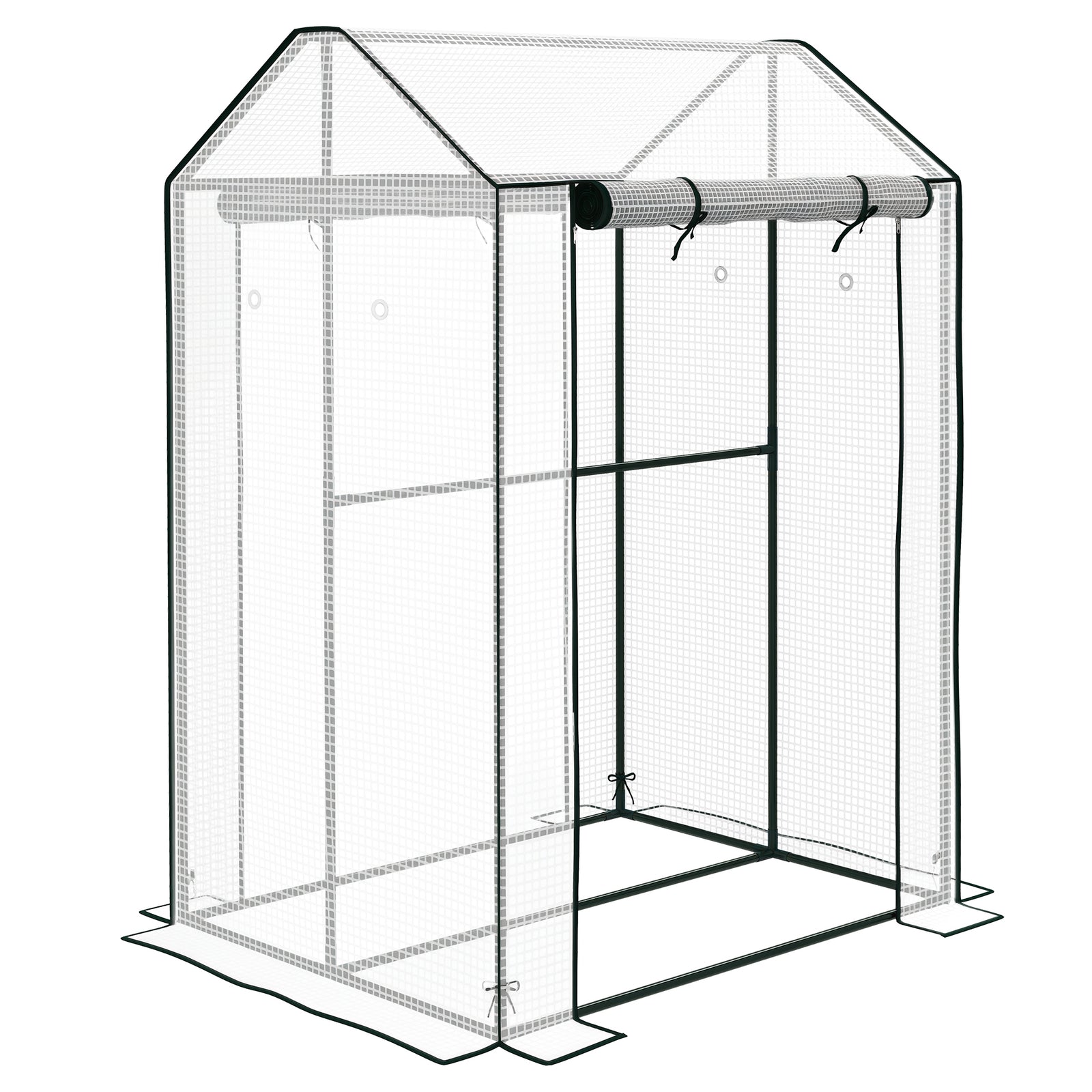 Greenhouse With 2 Roll-up Doors And Vent Holes