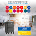 55x40x20cm Lightweight Luggage Hard Shell Cabin Suitcase 60+ Airlines Approved - Carry On Case - 4 Wheels | 55 x 40 x 20cm | Charcoal
