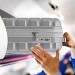 55x35x20cm Lightweight 4 Wheel Cabin Carry On Suitcase Overhead Case Approved For 100+ Airlines With Integrated Tsa Lock | 55 x 35 x 20cm | Silver
