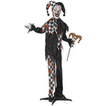 Sound Activated Halloween Animatronics Clown With Red Light Up Eyes