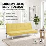 Britney Linen Sofa Bed 3 Seater | Yellow