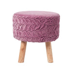 Lyla Pleated Velvet Footstool, 40 Cm Tall | Purple