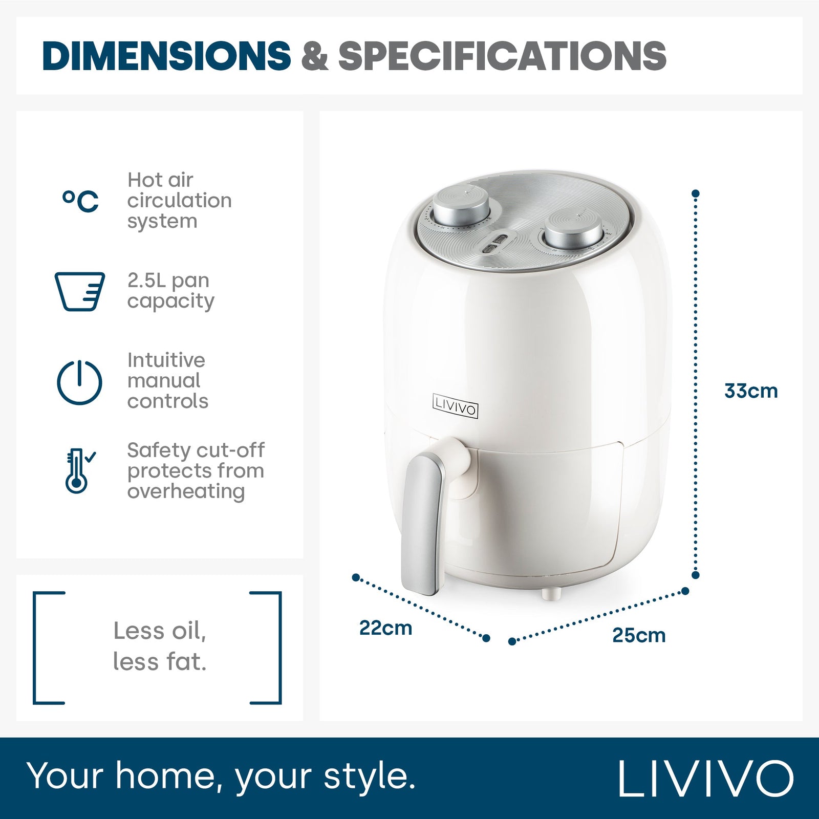 2l Air Fryer - White