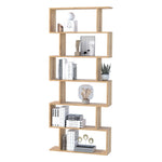 6-tier Wooden Modern S-shaped Shelf Storage Unit Home Office | One Size | Natura