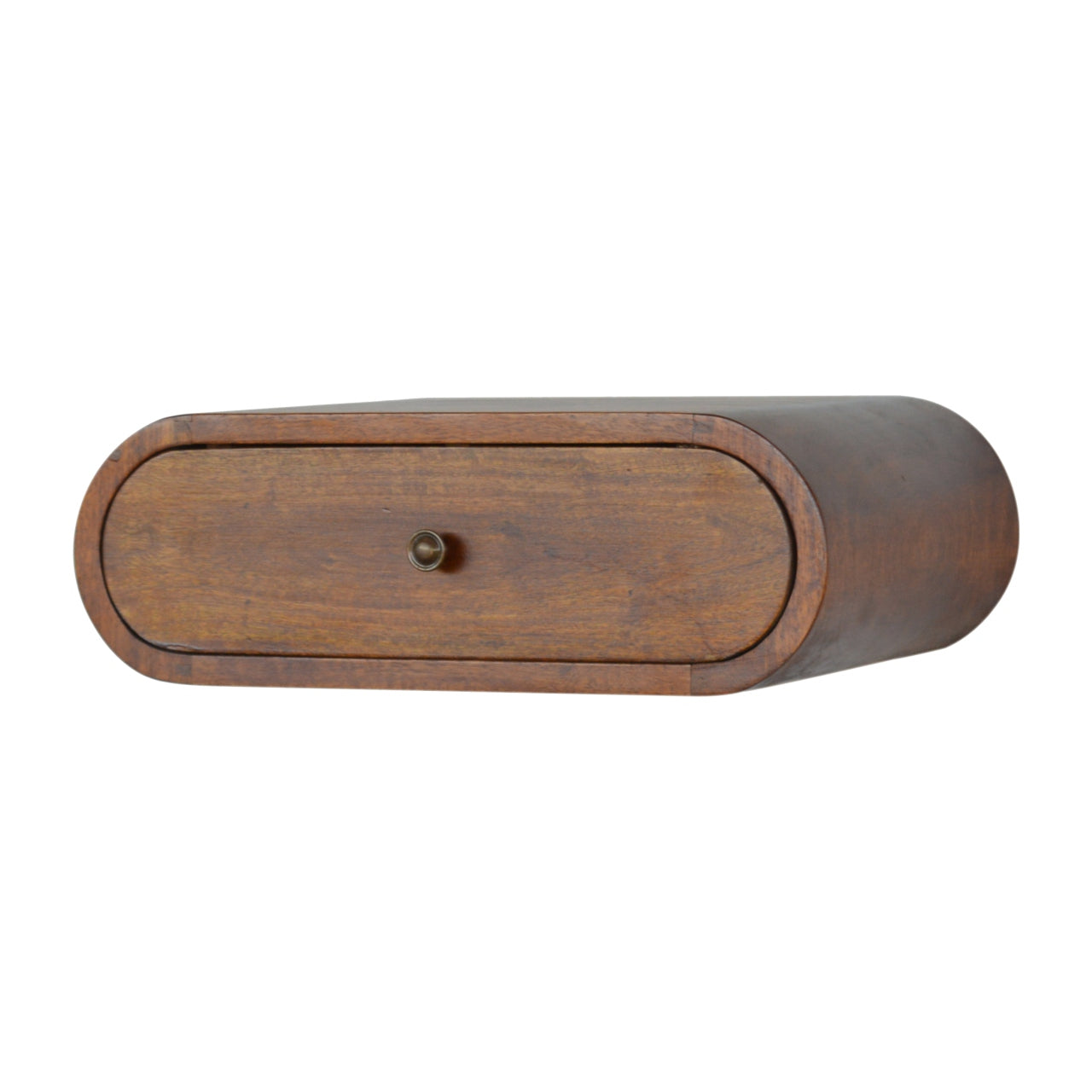 Solid Wood Wall Mounted Round Chestnut Bedside