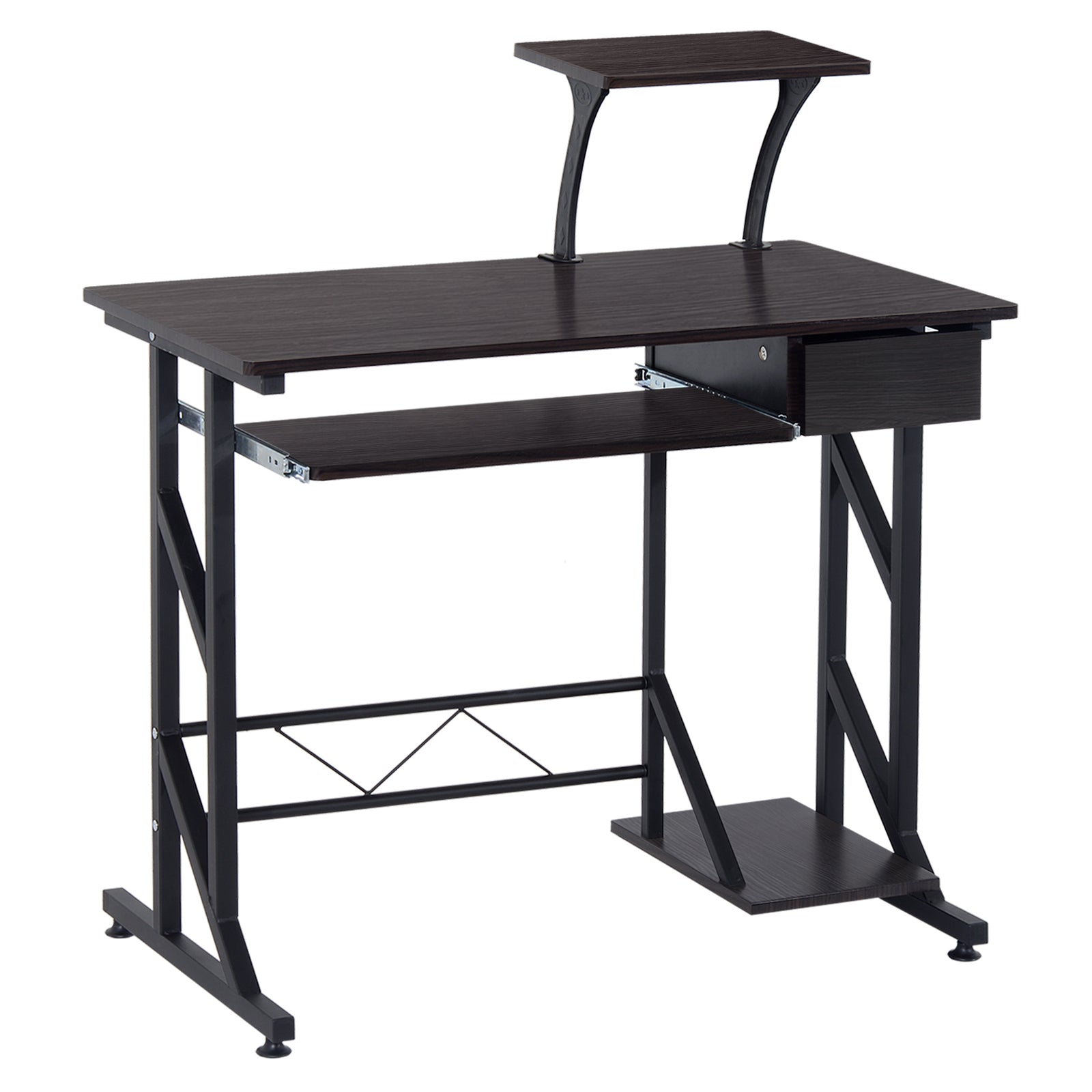 Executive Wooden Desk, Tray Table, Workstation | Brown